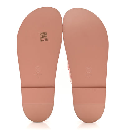 Chanel Lambskin Quilted Velcro Dad Chain CC Slide Sandals 41 Pink 6 of 9