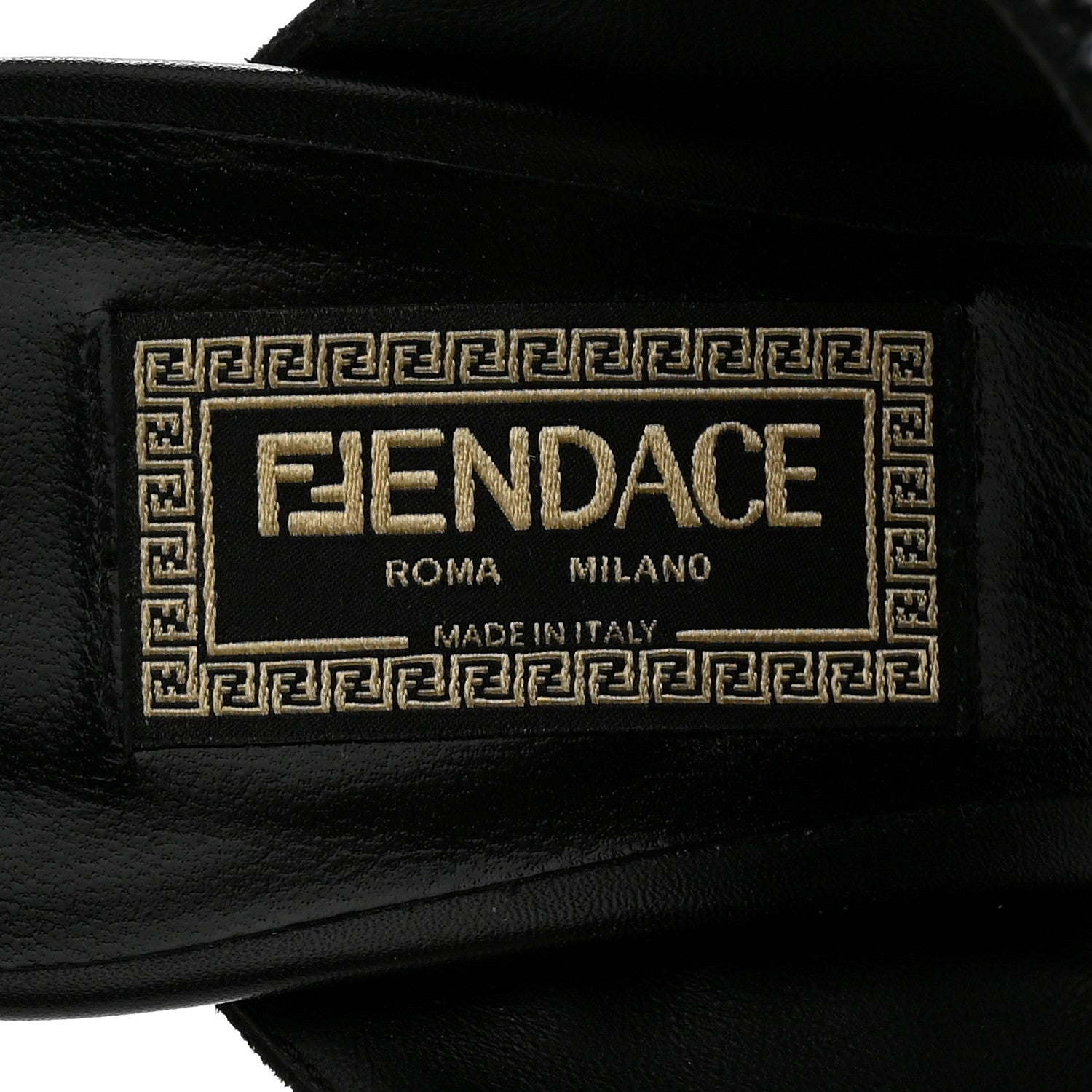 Versace X FENDI Calfskin Crystal Fendace FF Medusa High Heel Mule Sandals 36 Black Multicolor 7 of 12