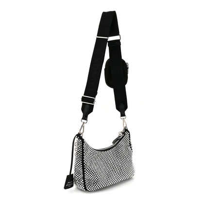 Prada Satin Crystal Re-Edition 2005 Shoulder Bag Cristal 3 of 9