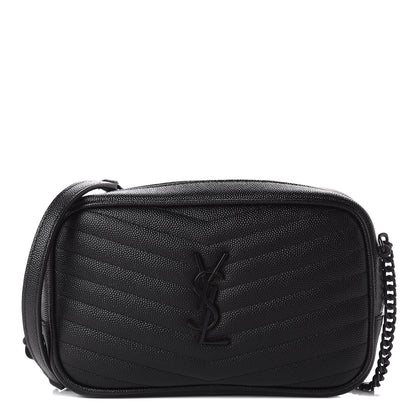 Saint Laurent Grain De Poudre Matelasse Monogram Mini Lou Camera Bag Black 1 of 12