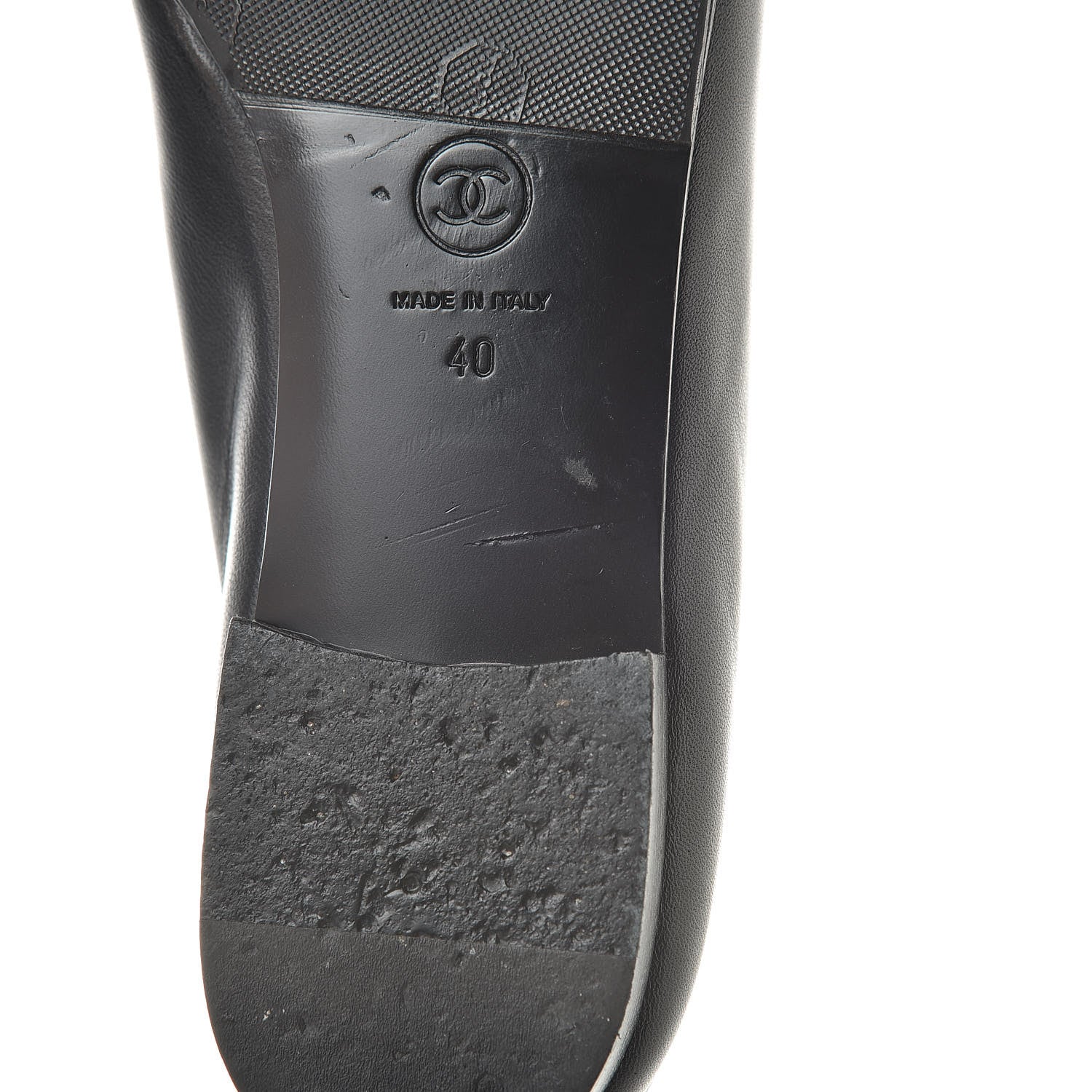 Chanel Lambskin Patent Calfskin Cap Toe Ballerina Flats 40 Black 14 of 15