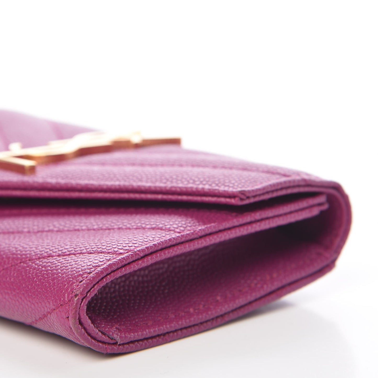Grain De Poudre Matelasse Chevron Small Monogram Envelope Wallet Dark Grape