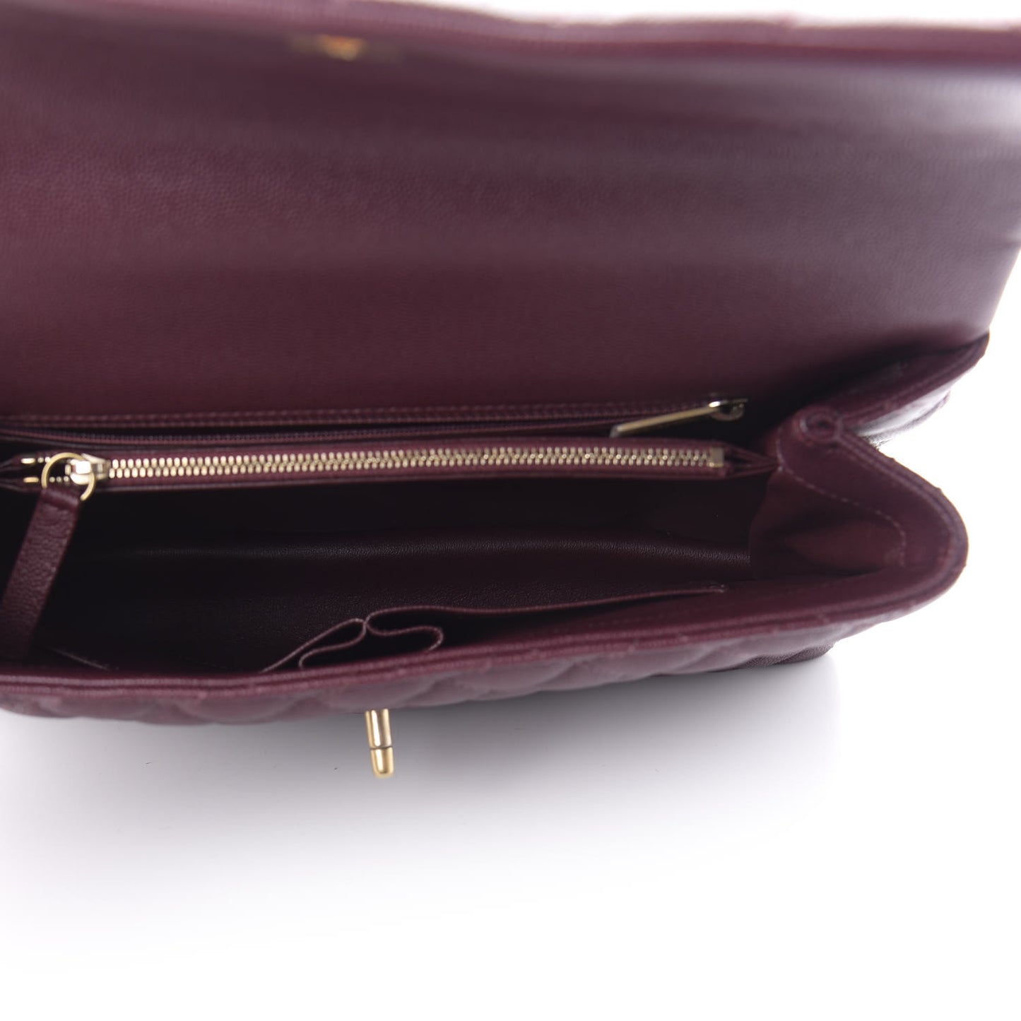 Caviar Lizard Quilted Medium Coco Handle Flap Burgundy