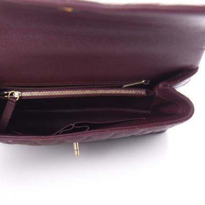 Chanel Caviar Lizard Quilted Medium Coco Handle Flap Burgundy 5 of 11