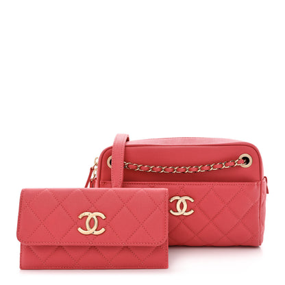 Chanel Caviar Quilted Small In & Out Camera Case Pink 1 of 11