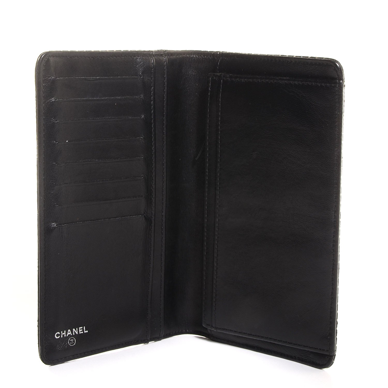 Chanel Lambskin Perforated Yen Wallet Black 5 of 8