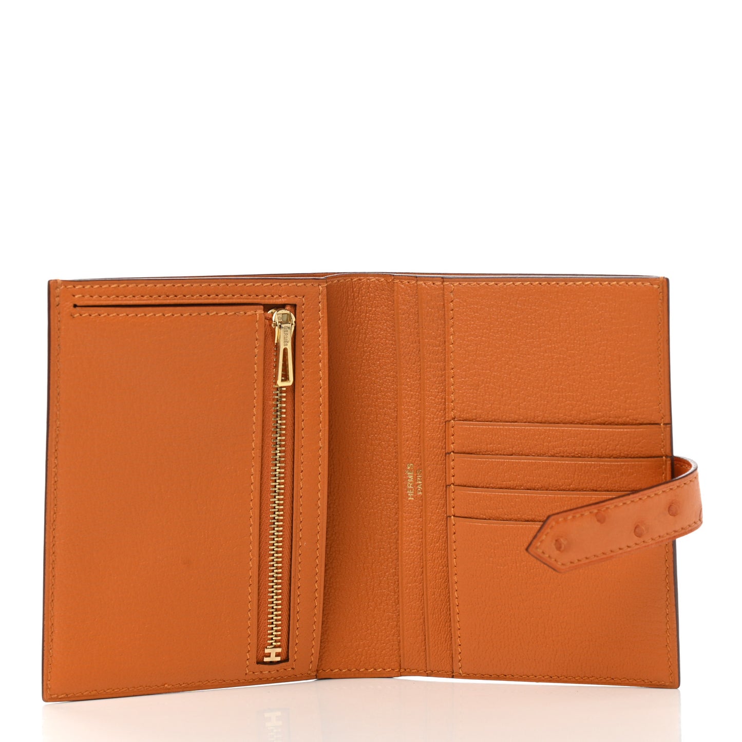 Ostrich Bearn Compact Wallet Orange