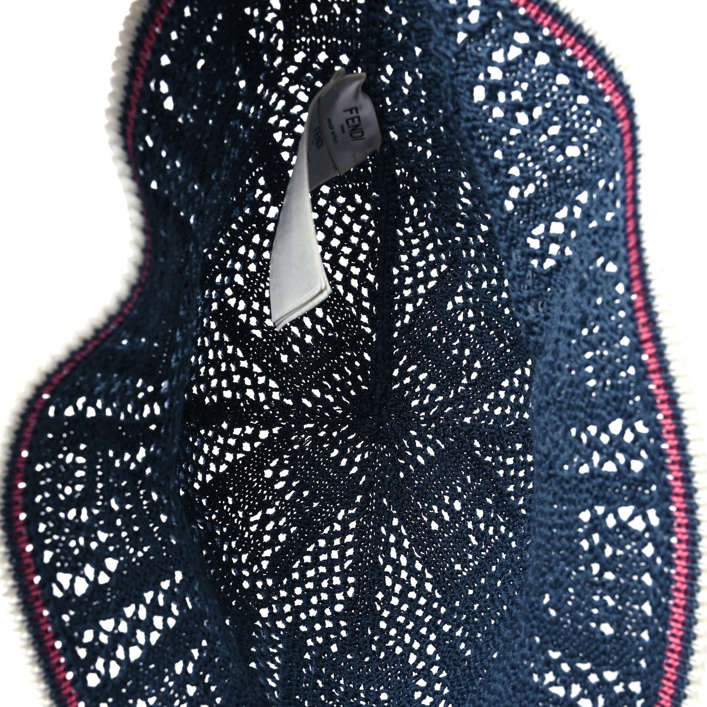 Cotton Rayon FF Knitted Bucket Hat M/L Blue