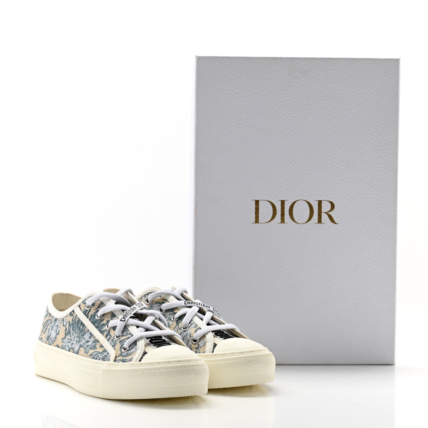 Christian Dior Brocart Lurex Embroidered Walk'N'Dior Low Top Sneakers 36 Canard 10 of 10