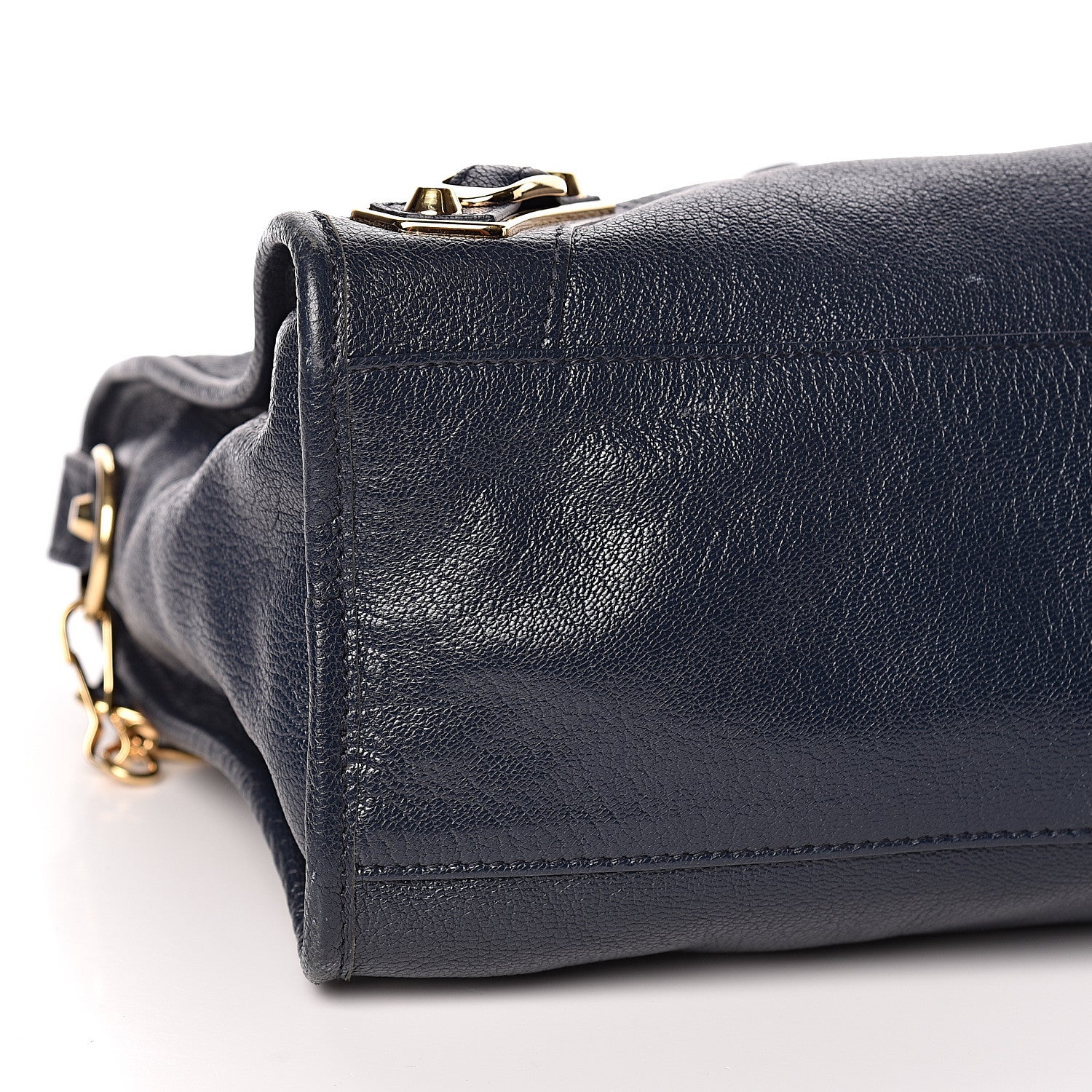 Balenciaga Chevre Gold Metallic Edge Hardware City Bleu Nuit Dark Sea 9 of 18