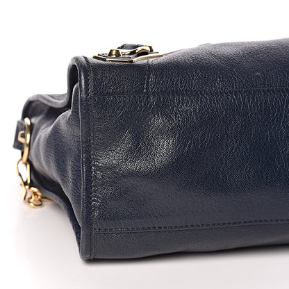 Balenciaga Chevre Gold Metallic Edge Hardware City Bleu Nuit Dark Sea 9 of 18