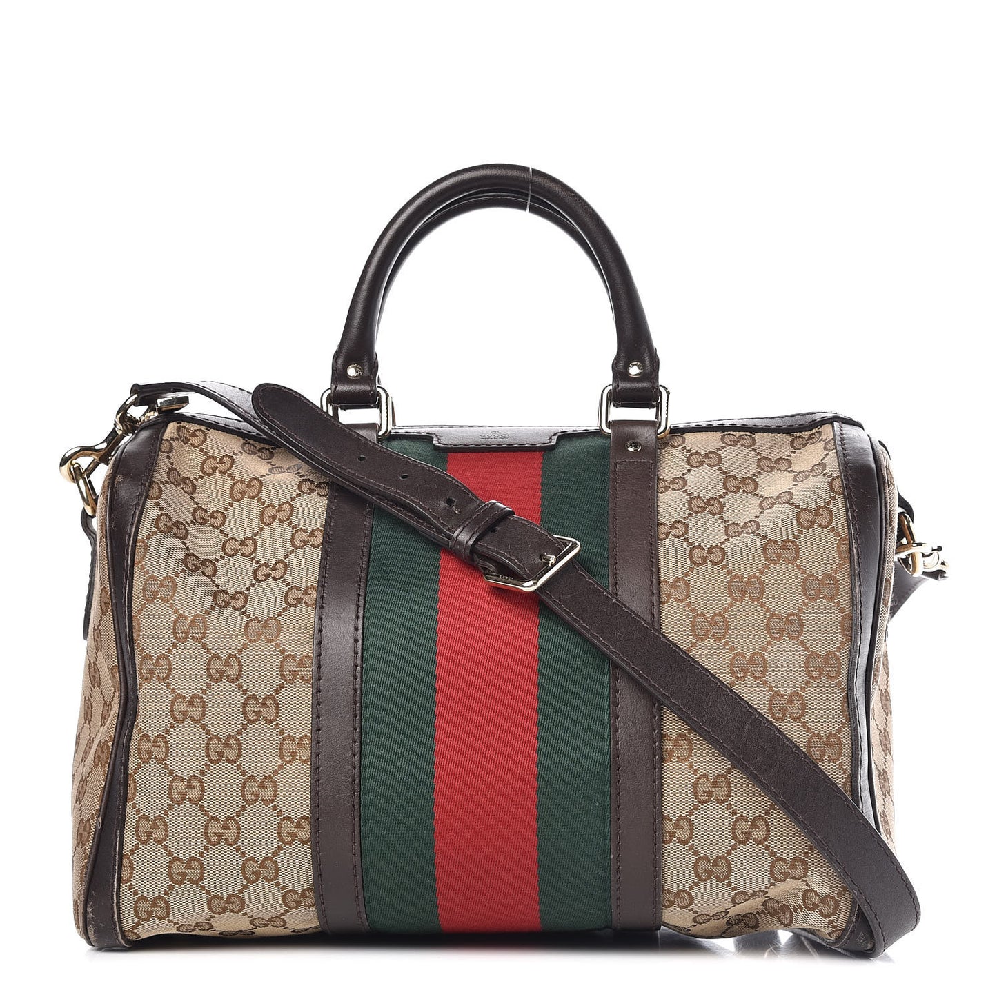 Monogram Vintage Web Medium Boston Dark Brown
