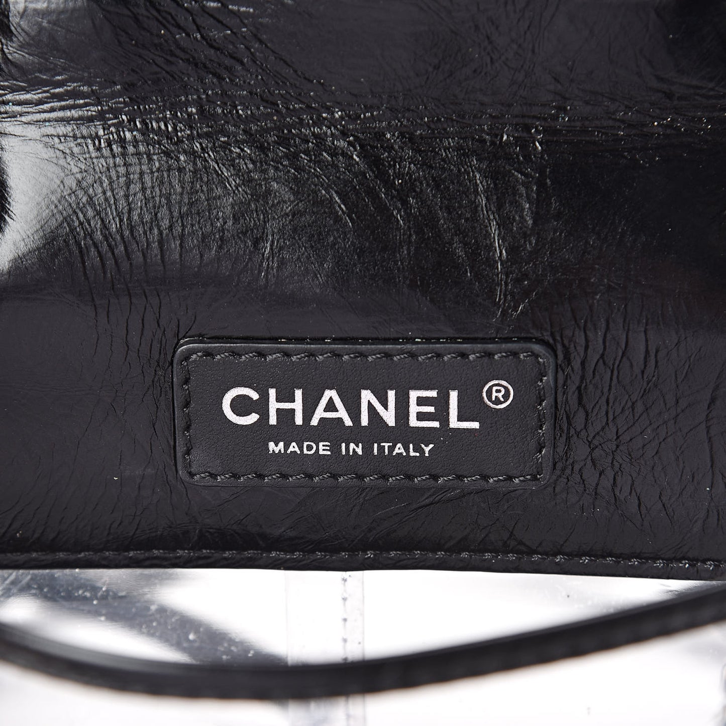Crumpled Calfskin PVC Quilted Backpack Black