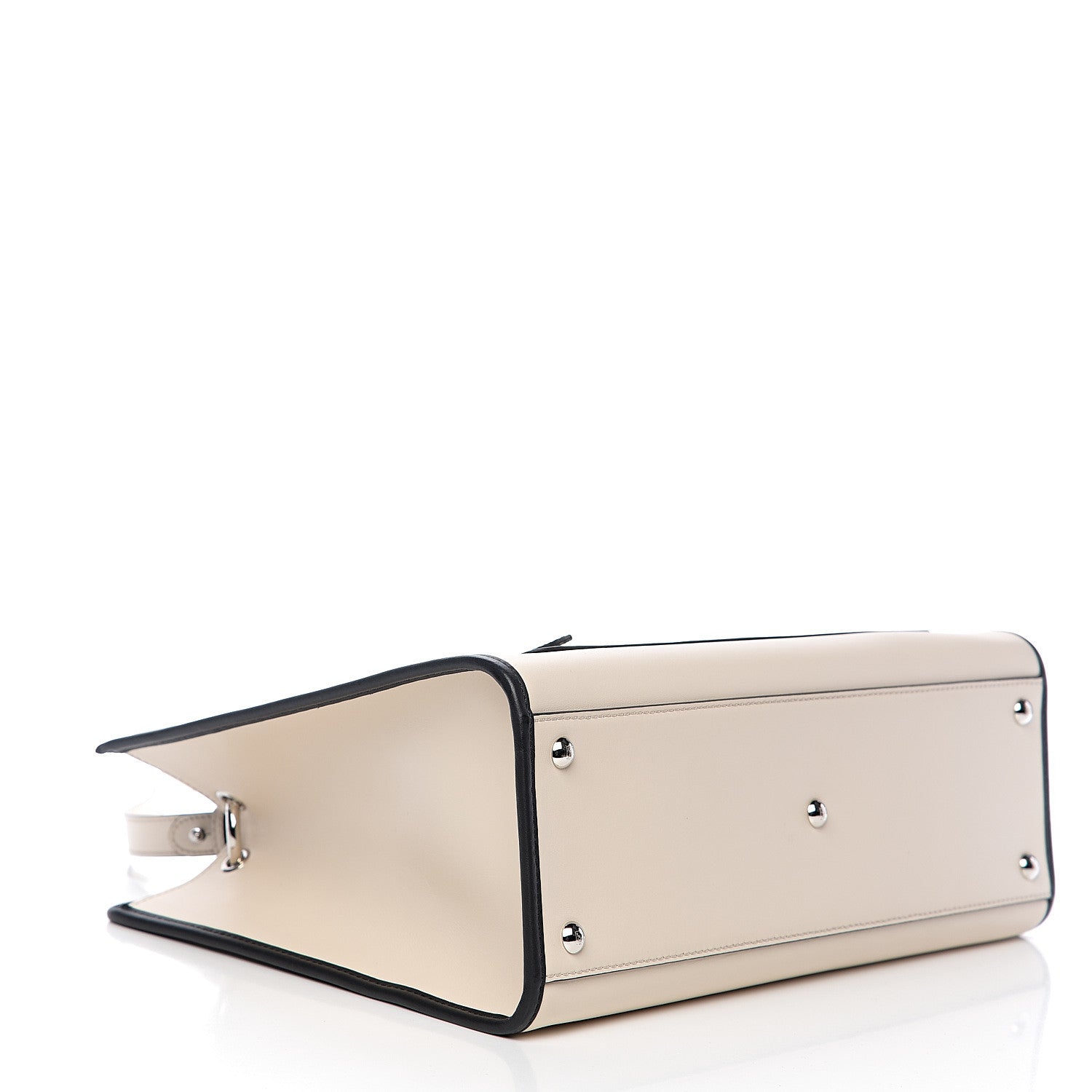 Fendi Vitello Century Opaco F is Fendi Bi-Color Regular Runaway Satchel Camelia Black 3 of 8