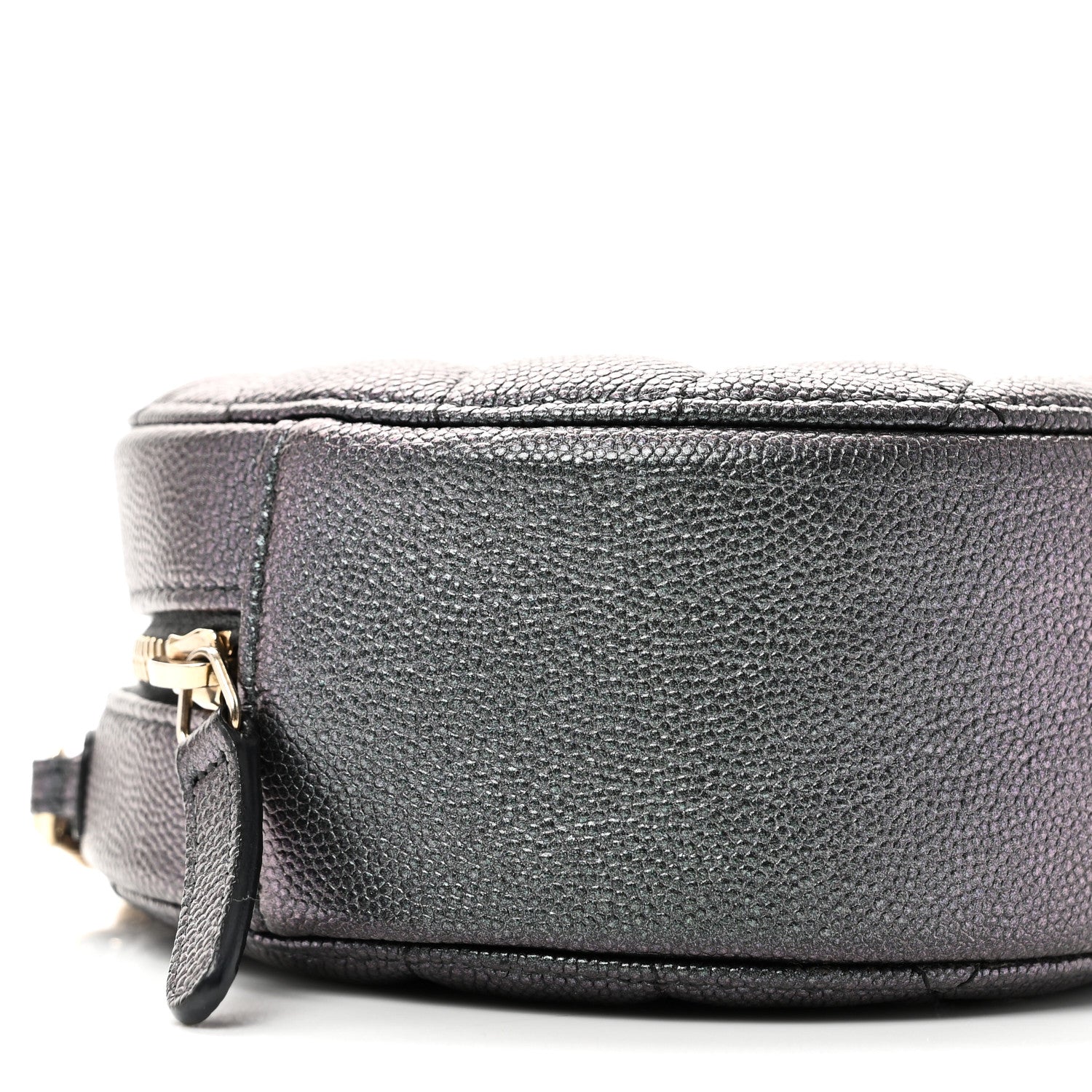 Chanel Iridescent Caviar Quilted Round Clutch With Chain Black 9 of 10