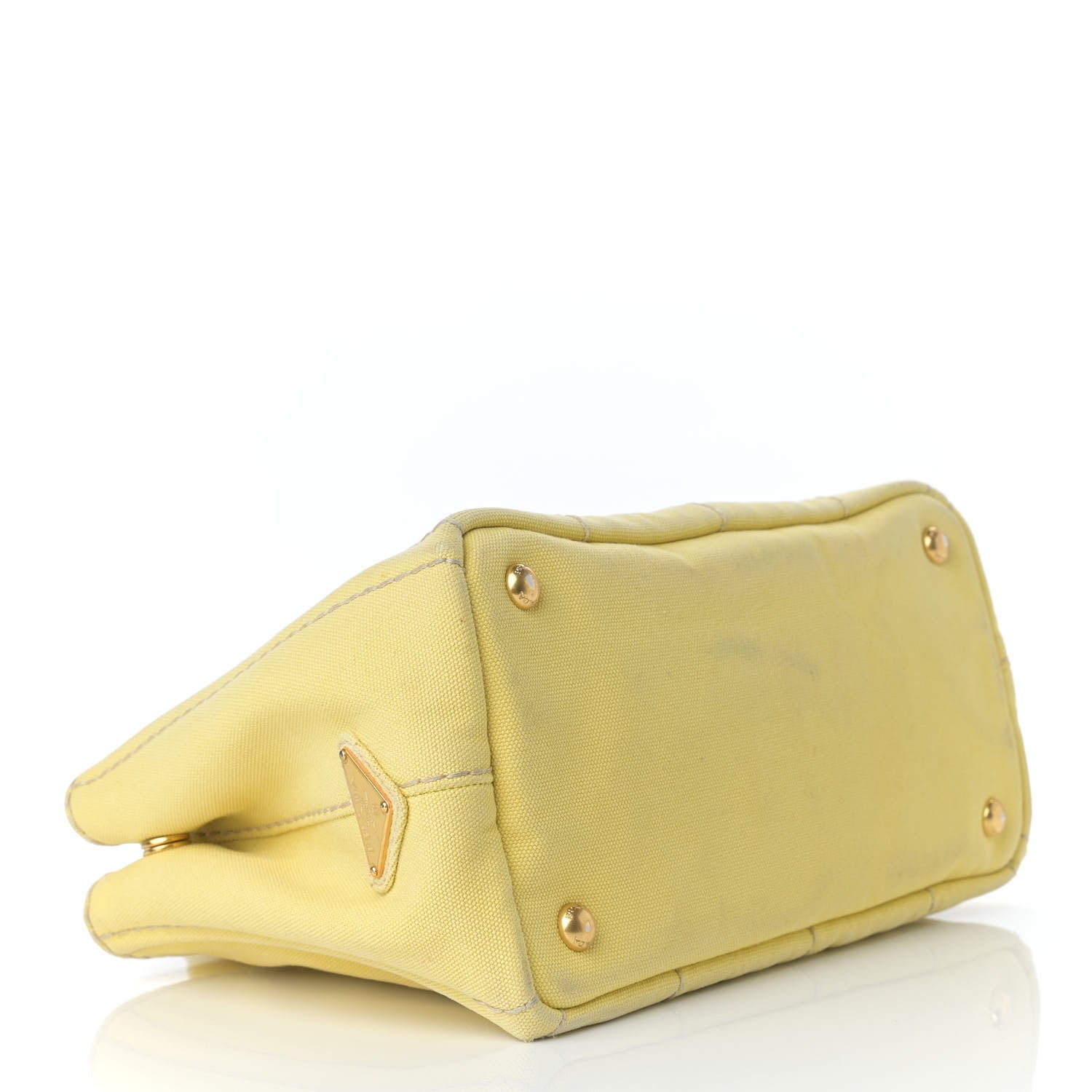 Prada Canvas Canapa Small Logo Tote Yellow 4 of 19