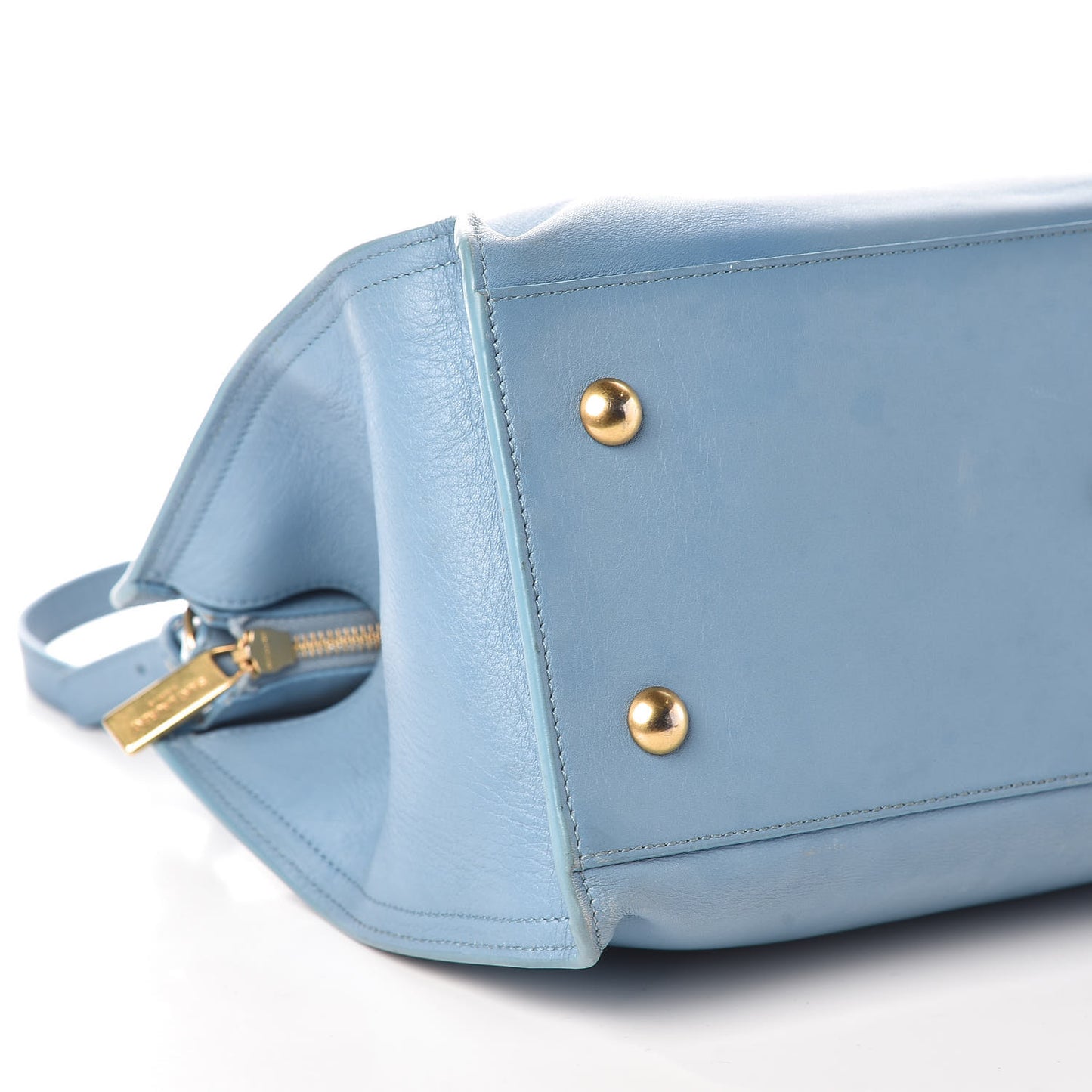 Calfskin Small Classic Y Cabas Blue Glacier