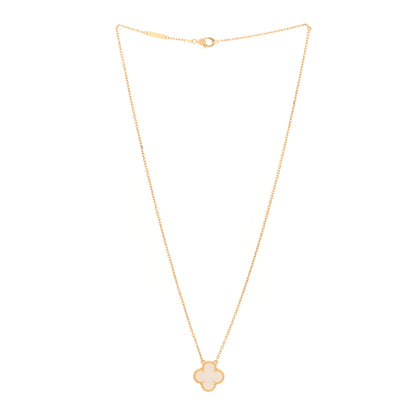 Van Cleef & Arpels 18K Yellow Gold Mother of Pearl Vintage Alhambra Pendant Necklace 3 of 5