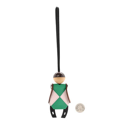 Hermes Chevre Mysore Barenia Jockey Bag Charm Black Menthe Mauve Pale Fauve 2 of 4