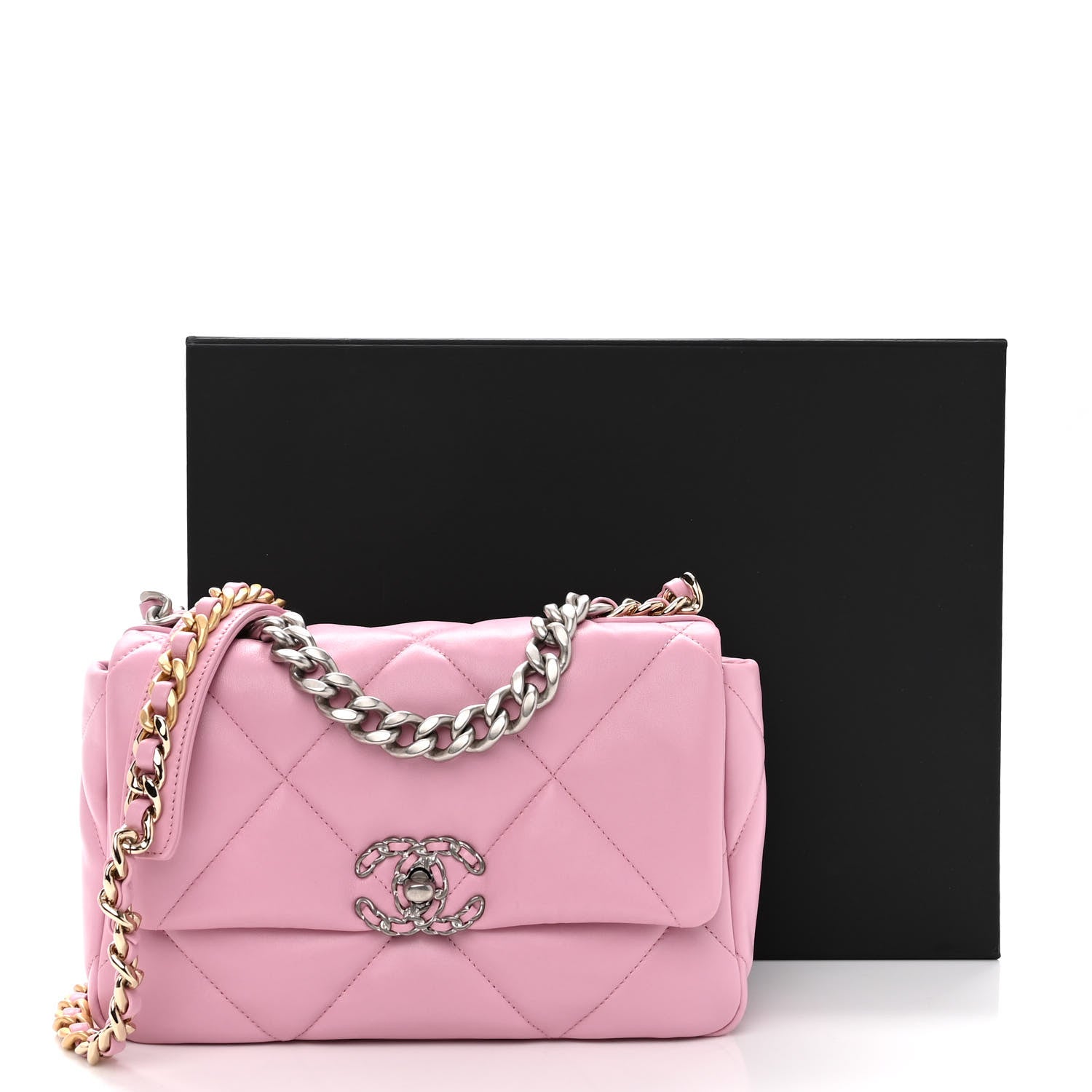 Chanel Lambskin Quilted Medium Chanel 19 Flap Pink 11 of 11