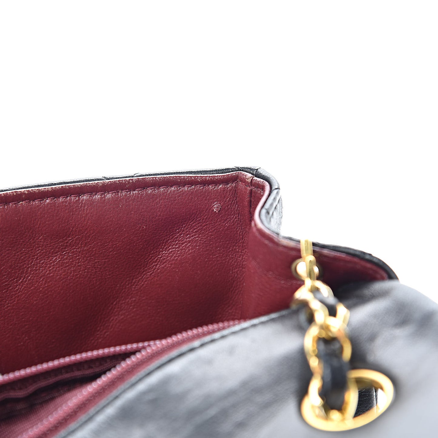 Lambskin Quilted Mini Square Flap Black