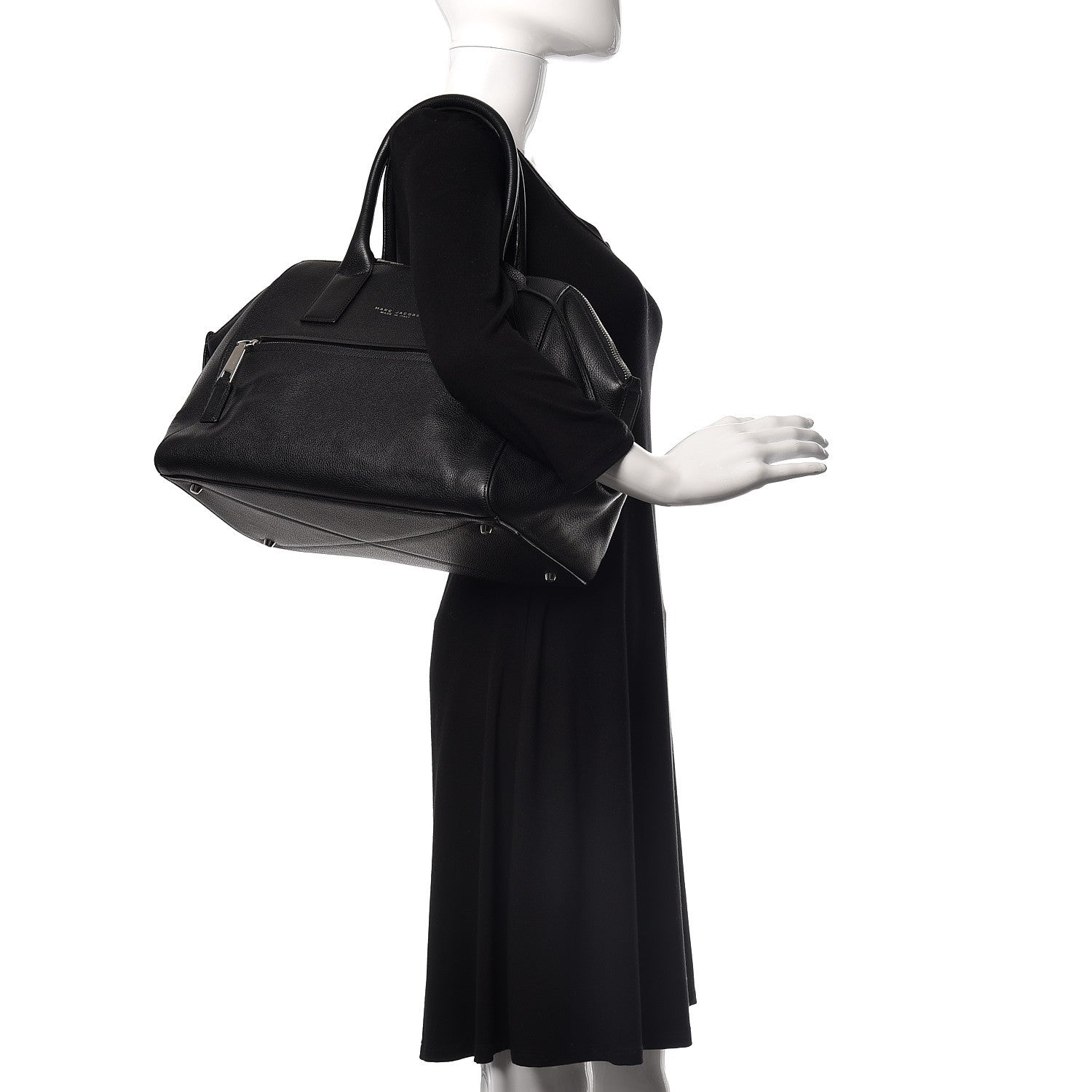Marc Jacobs Textured Calfskin Medium Incognito Satchel Black 2 of 14