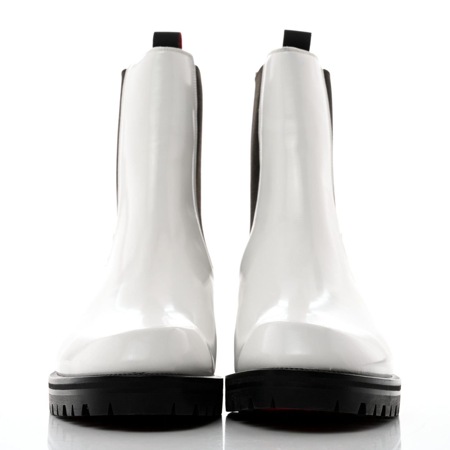 Calfskin Abrasivato Motok Flat Boots 40 White