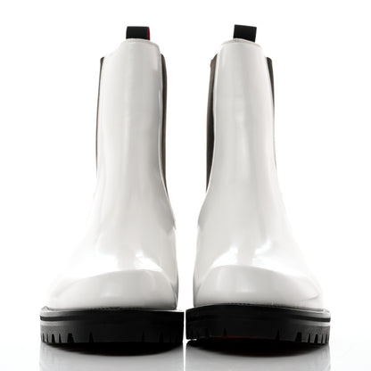 Christian Louboutin Calfskin Abrasivato Motok Flat Boots 40 White 2 of 8