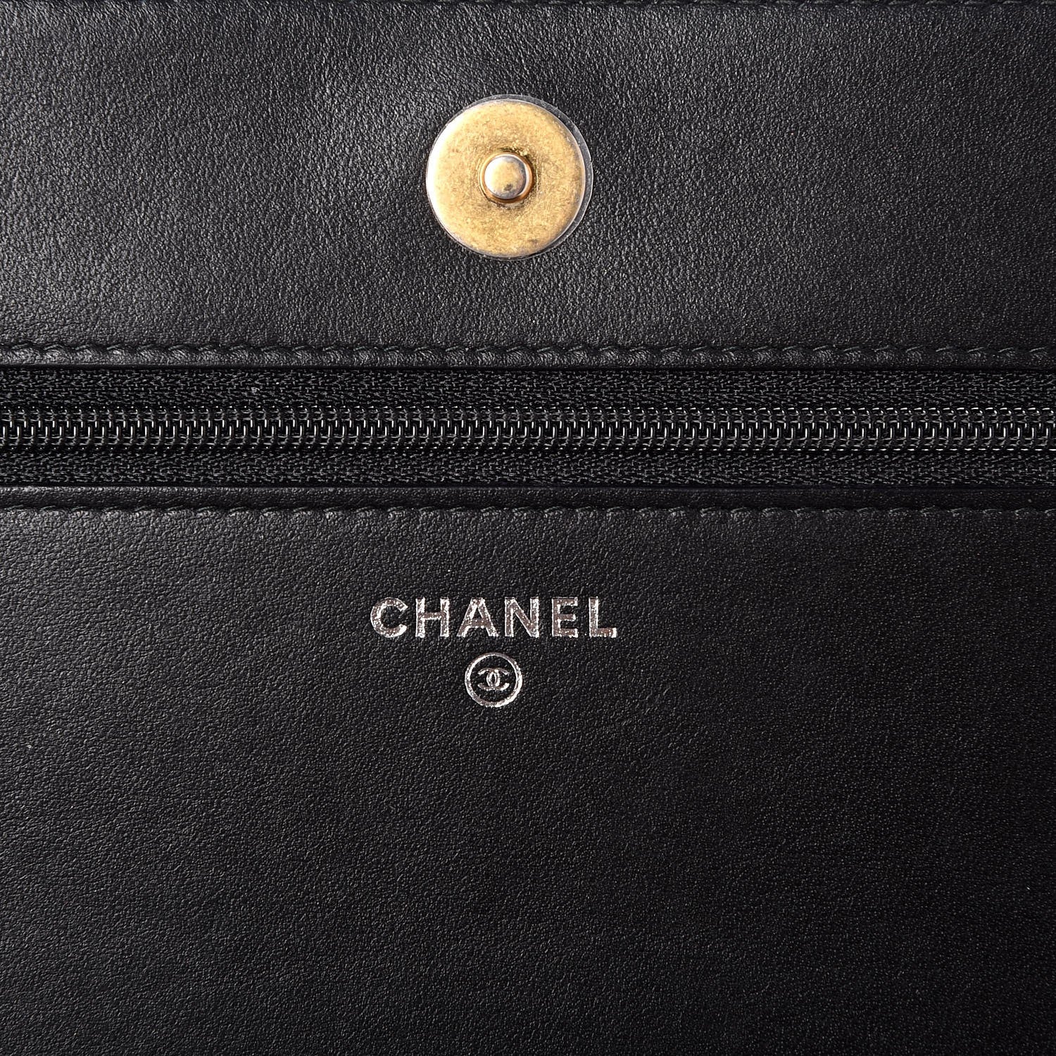 Chanel Aged Calfskin Quilted Gabrielle Wallet On Chain WOC Beige Black 6 of 9