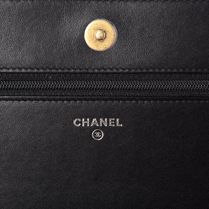 Chanel Aged Calfskin Quilted Gabrielle Wallet On Chain WOC Beige Black 6 of 9