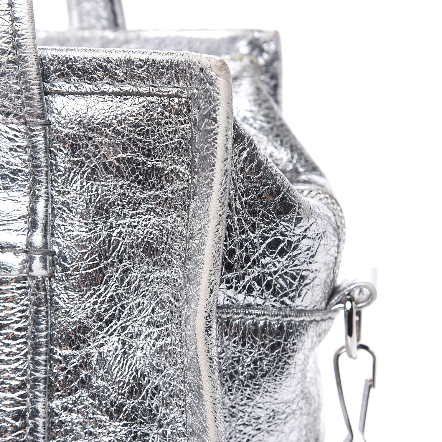 Balenciaga Metallic Calfskin S Bazar Shopper Tote Silver Hardware 12 of 16