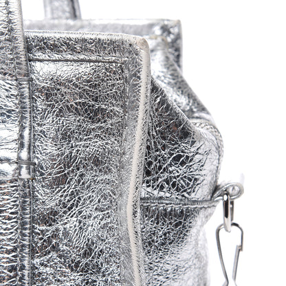 Balenciaga Metallic Calfskin S Bazar Shopper Tote Silver Hardware 12 of 16