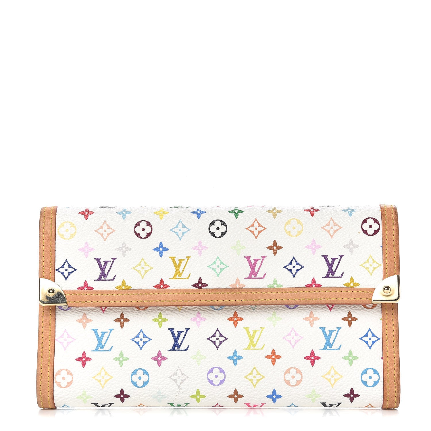 Louis Vuitton Monogram Multicolor Porte Tresor International Wallet White 1 of 10