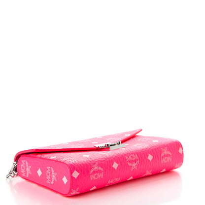 MCM Visetos Monogram Medium Millie Crossbody Bag Neon Pink 4 of 9