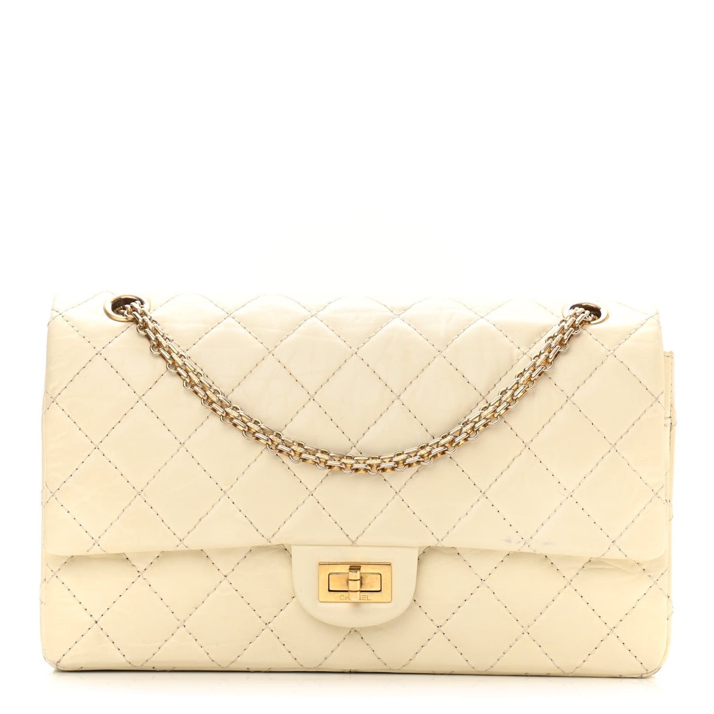 Aged Calfskin Quilted 2.55 Reissue 226 Flap Ivory