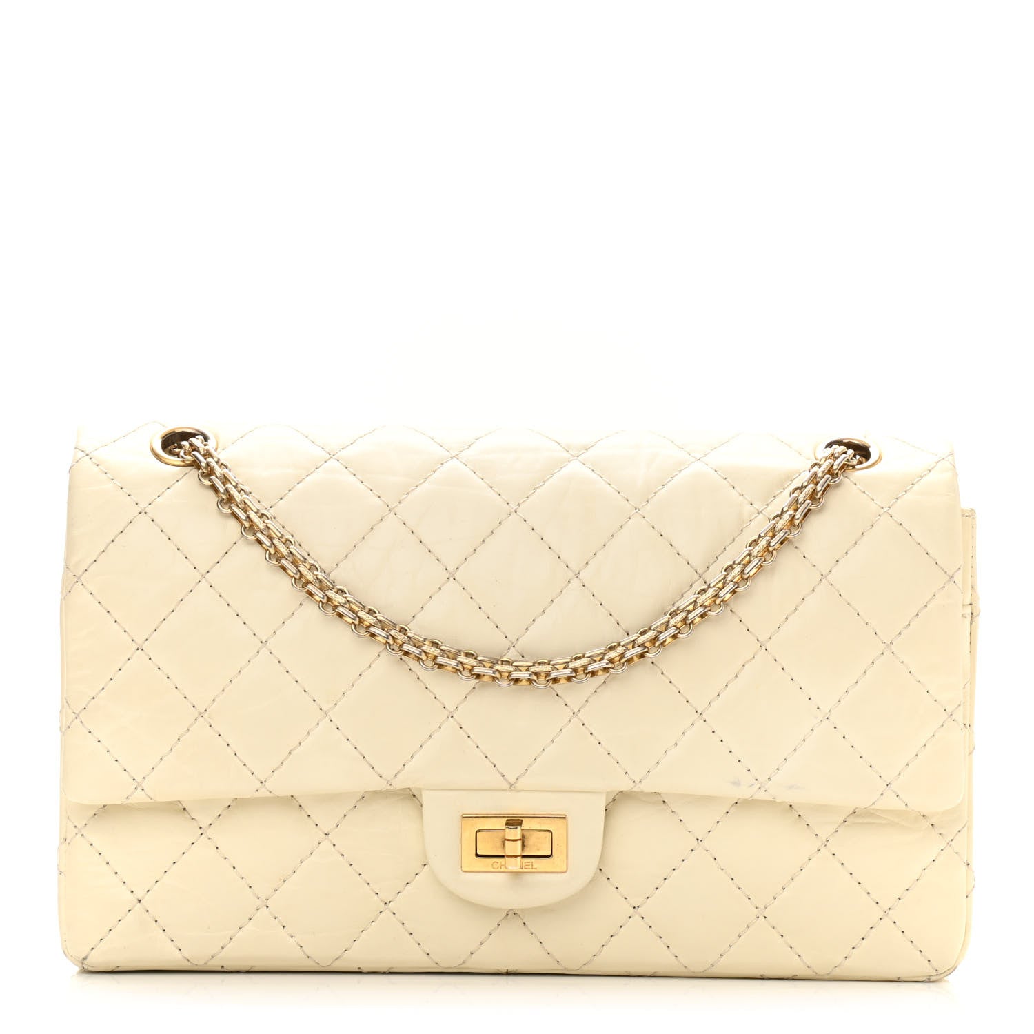 Chanel Aged Calfskin Quilted 2.55 Reissue 226 Flap Ivory 1 of 15