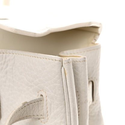Hermes Toile Taurillon Clemence Birkin 35 White 24 of 33
