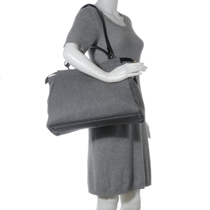 Fendi Flannel Large Peekaboo Iconic Satchel Grey 2 of 9