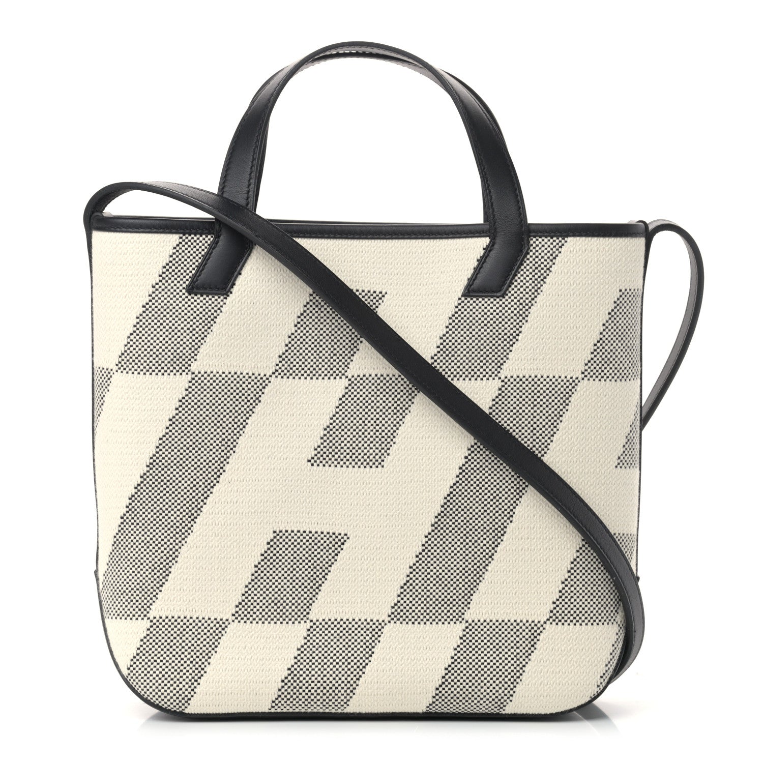 Hermes Swift H Canvas Cabas H En Biais 27 Black Ecru 1 of 9