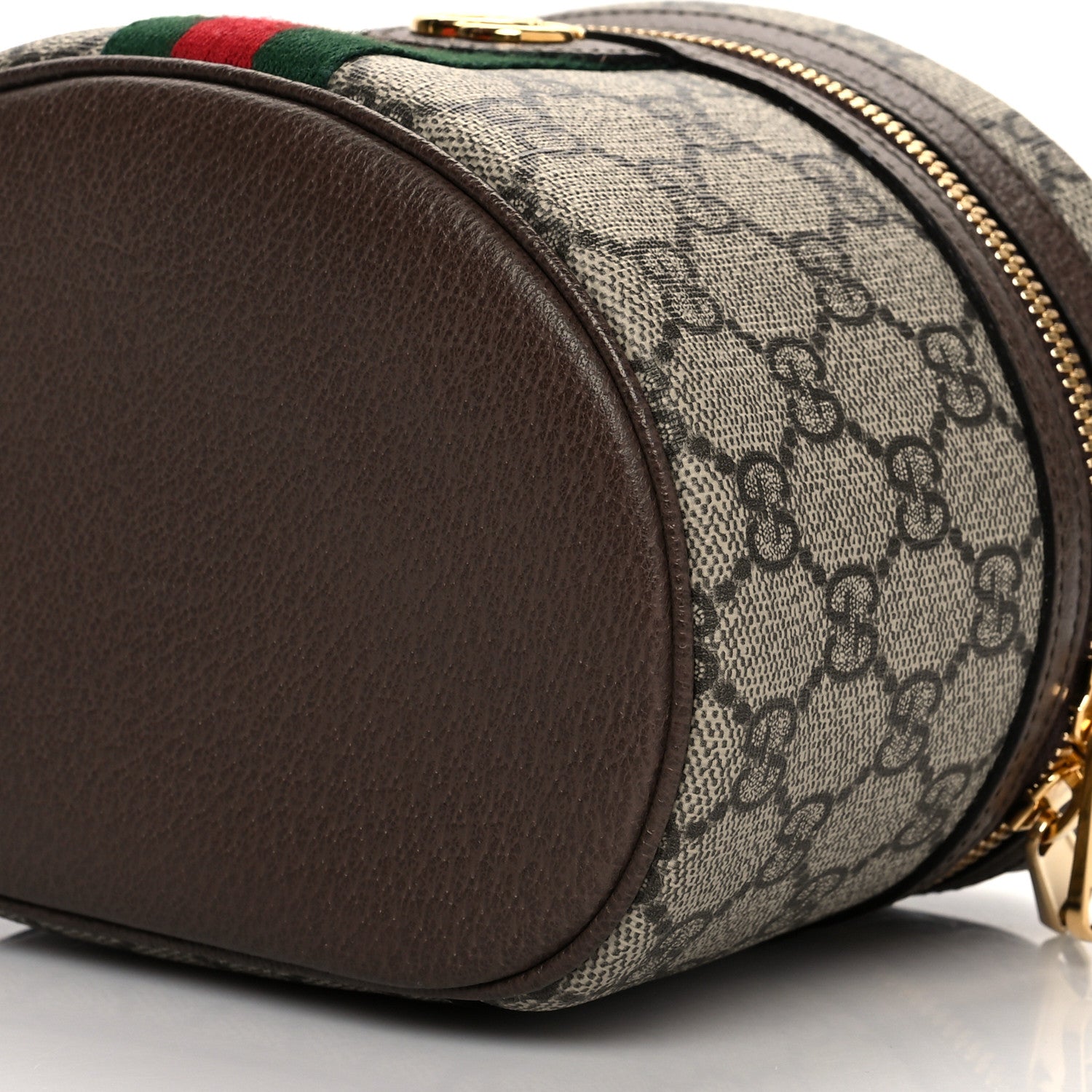 Gucci GG Supreme Monogram Textured Calfskin Web Ophidia Vanity Cosmetic Case Beige Ebony New Acero 10 of 11