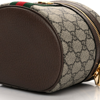 Gucci GG Supreme Monogram Textured Calfskin Web Ophidia Vanity Cosmetic Case Beige Ebony New Acero 10 of 11