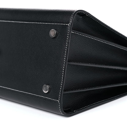 Saint Laurent Grained Calfskin Topstitch Small Sac De Jour Black Porcelain 8 of 12