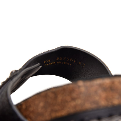 Saint Laurent Calf Hair Jimmy Cross Slides 40 Black 8 of 8