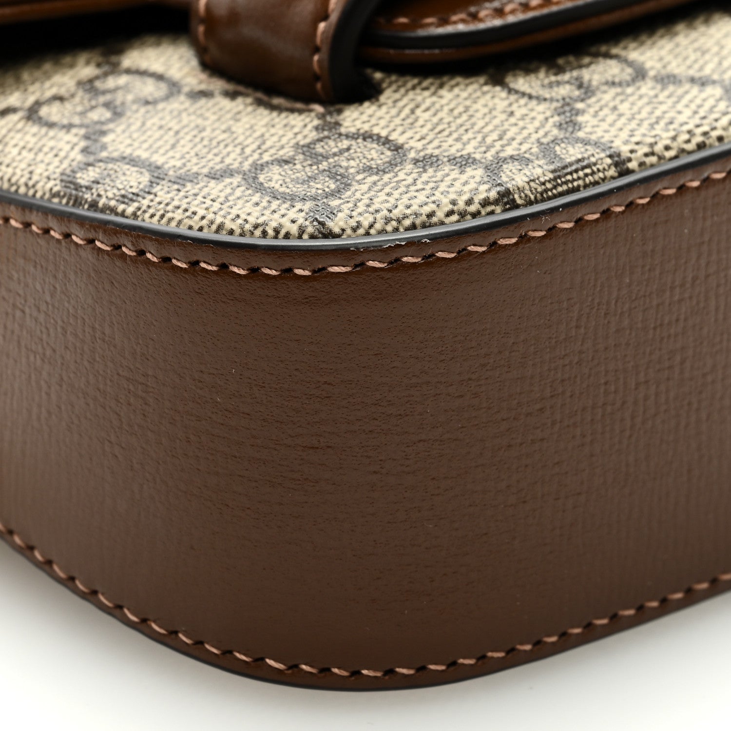 Gucci GG Supreme Monogram Azalea Calfskin Web Horsebit 1955 Wallet On Strap Beige Ebony Brown Sugar 7 of 9
