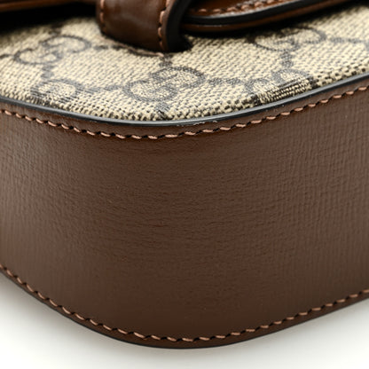 Gucci GG Supreme Monogram Azalea Calfskin Web Horsebit 1955 Wallet On Strap Beige Ebony Brown Sugar 7 of 9