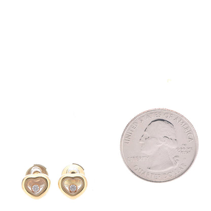 Chopard 18K Yellow Gold Happy Diamond Heart Earrings 2 of 6