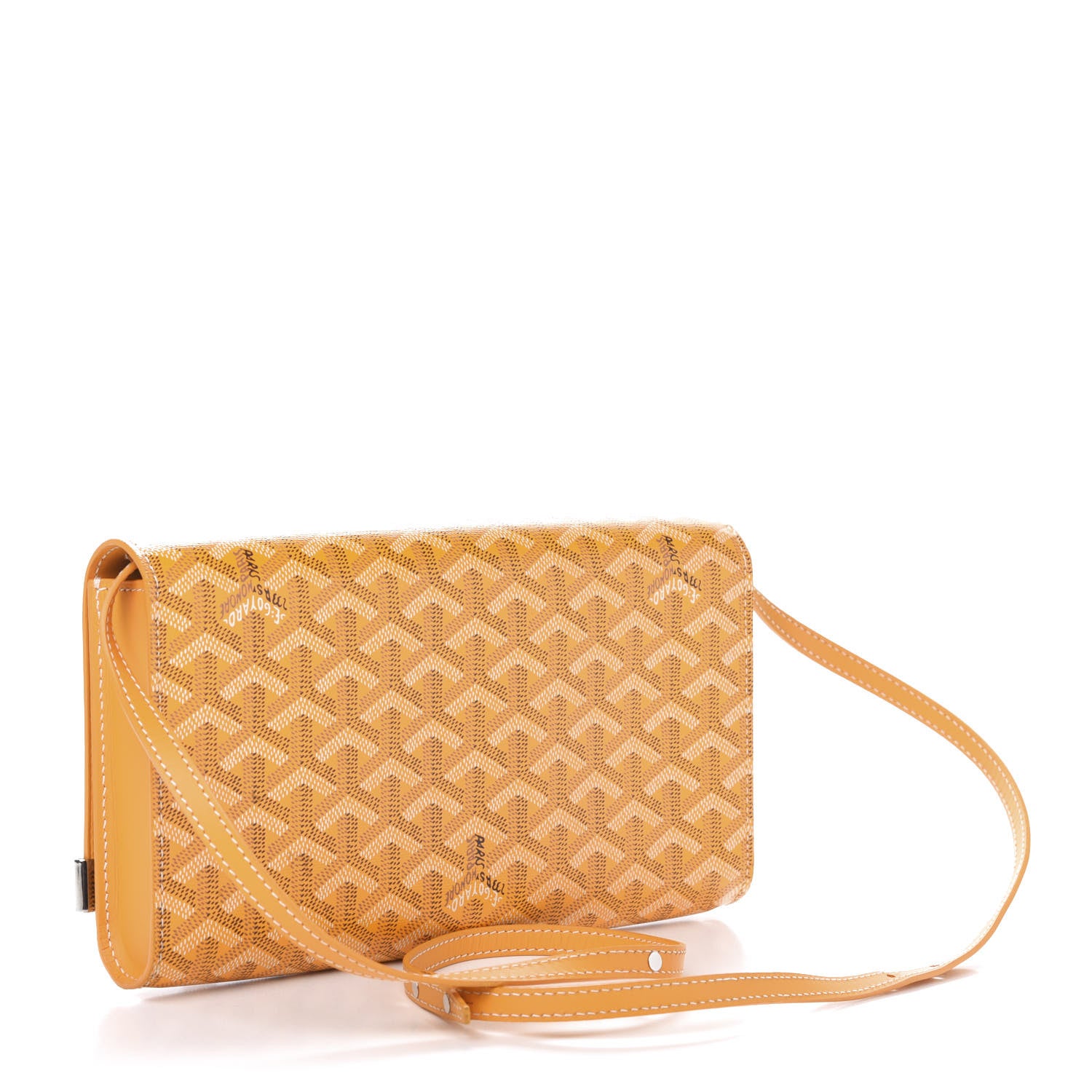 Goyard Goyardine Monte Carlo Bois Clutch With Strap Yellow 3 of 11