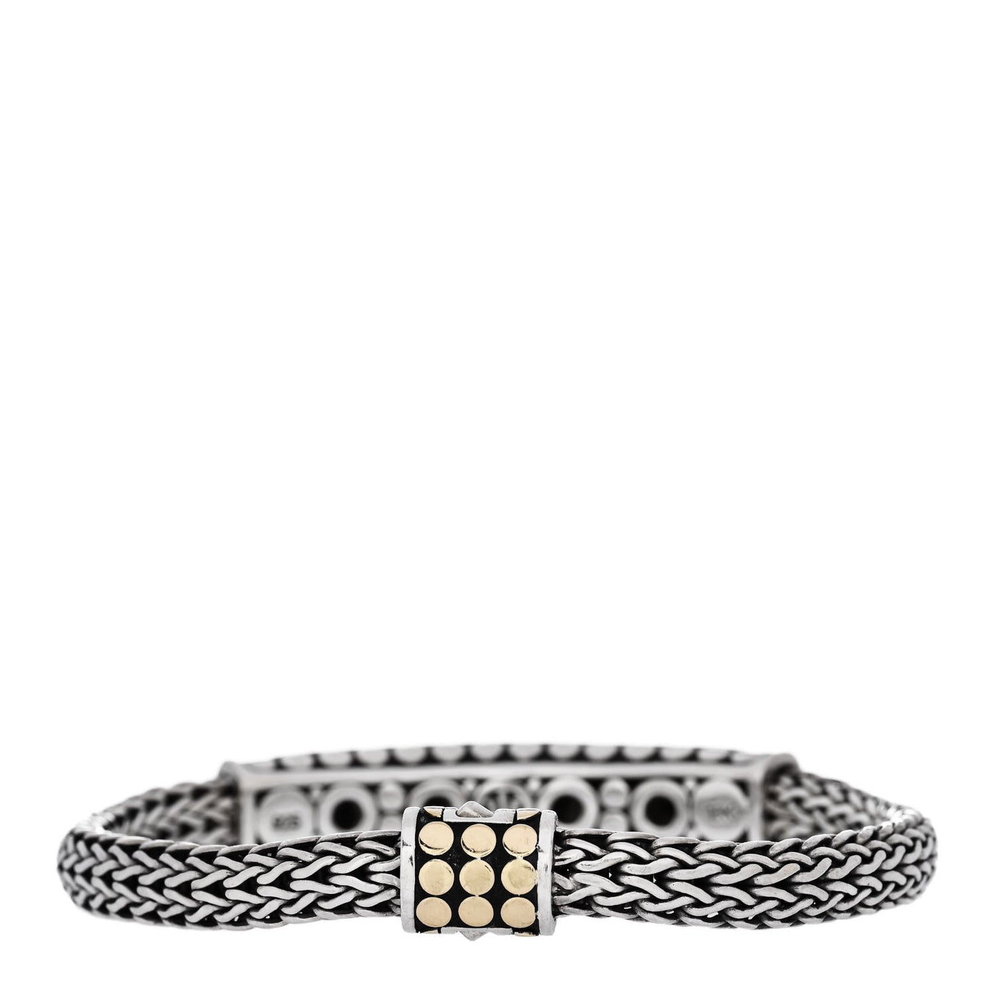 Sterling Silver 18K Yellow Gold Dot Station Classic Chain Bracelet