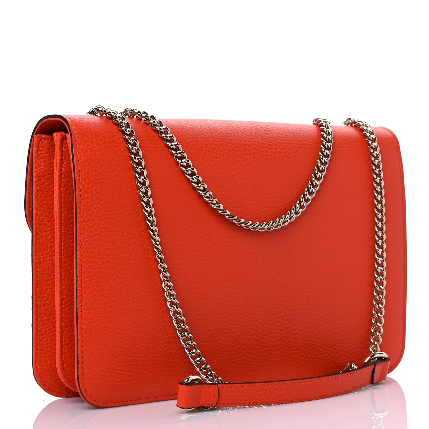 Dollar Calfskin Interlocking G Shoulder Bag Sun Orange