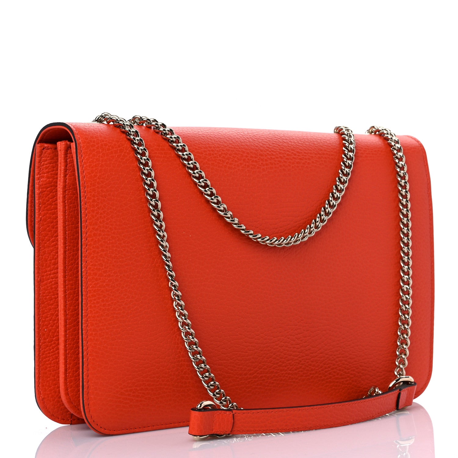 Gucci Dollar Calfskin Interlocking G Shoulder Bag Sun Orange 3 of 11